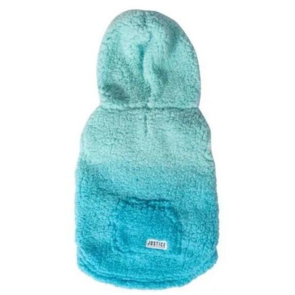 Justice Pet Ombre Sherpa Hoodie Dog Jacket Tonsl Blue Size XS NWT - Picture 1 of 3